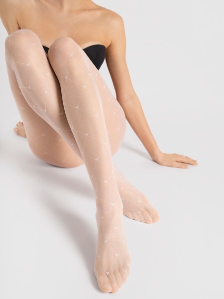 Fiore - 20 den sukkpüksid isereviva efektiga lillemustriga