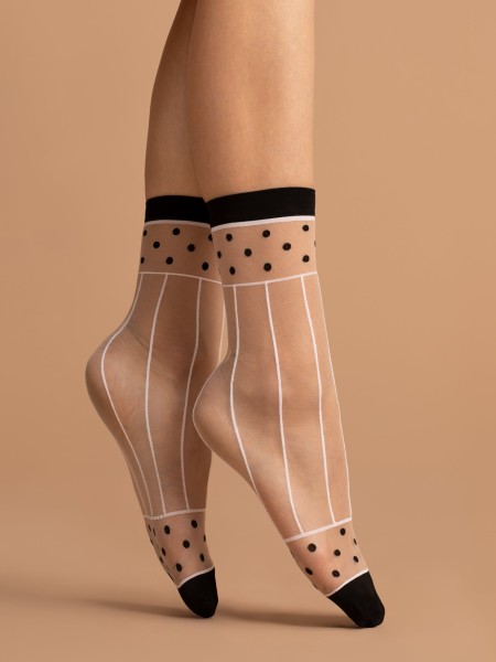 Fiore - 15 den sukkpüksid täpilise mustriga ja triipudega